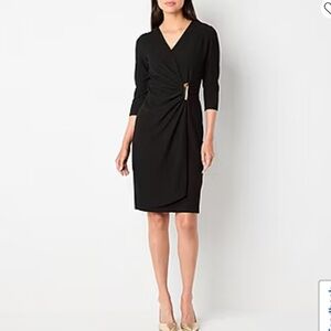 Elegant Black Dress with Gold Accent